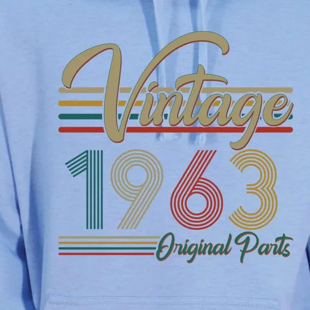 Vintage Original Parts 1963 60th Birthday Unisex Surf Hoodie