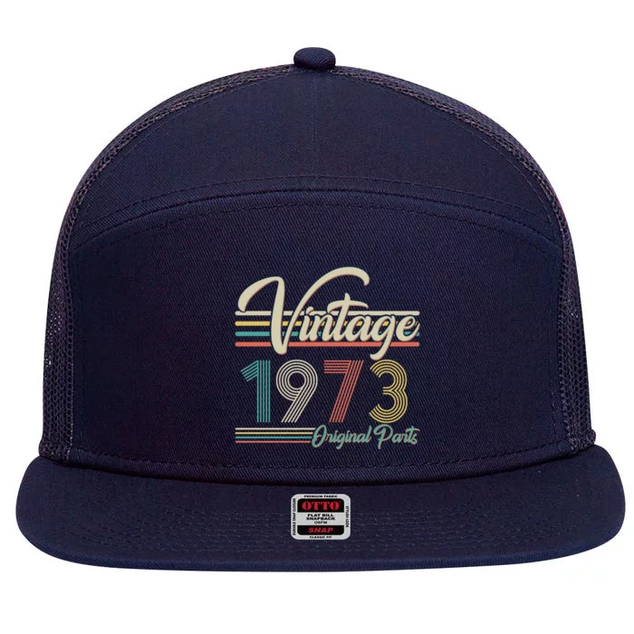 Vintage Original Parts 1973 50th Birthday 7 Panel Mesh Trucker Snapback Hat