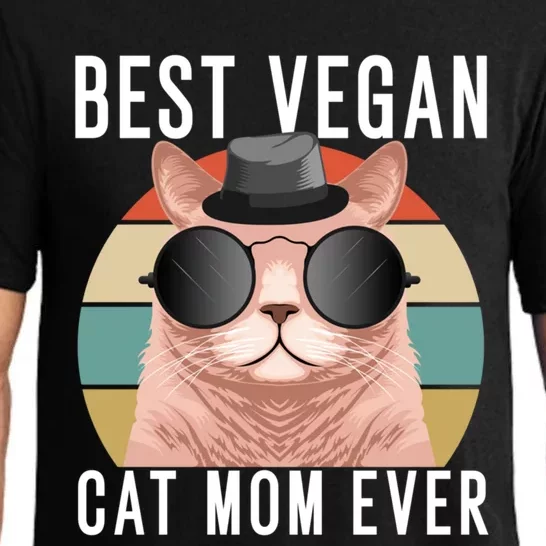 Veganism Or Plant Based A Vegan Mom Best Vegan Cat Mom Ever Great Gift Pajama Set