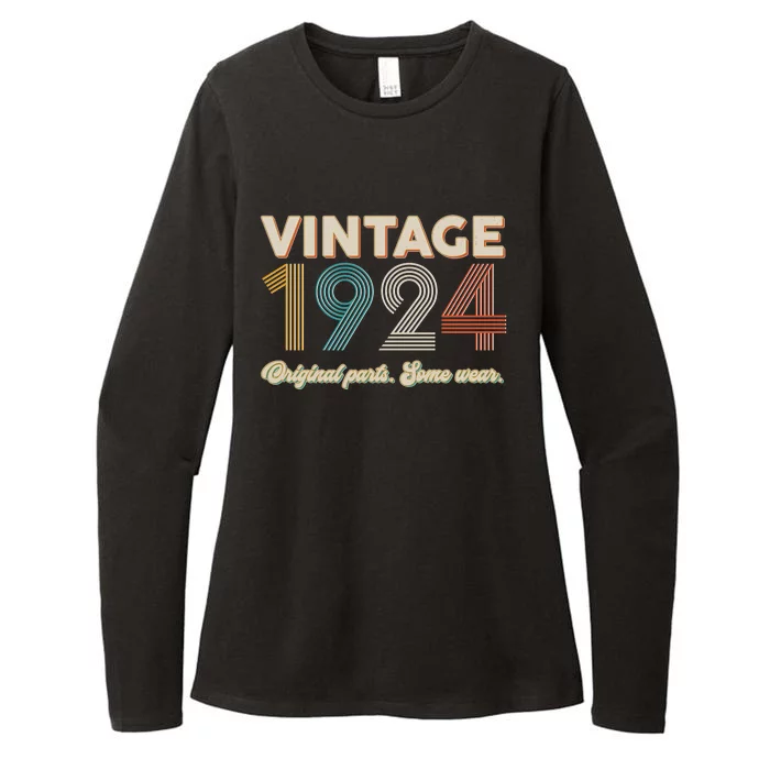 Vintage Original Parts Some Wear 1924 100th Birthday Womens CVC Long Sleeve Shirt