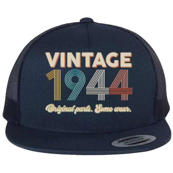 Vintage Original Parts Some Wear 1944 80th Birthday Flat Bill Trucker Hat