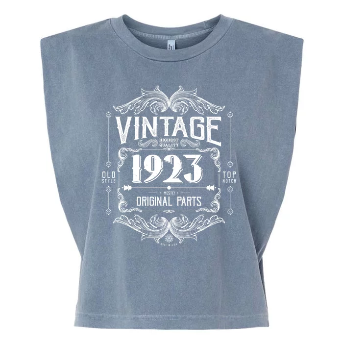 Vintage Old Style Top Notch Mostly Original Parts Whiskey Label 1923 100 Garment-Dyed Women's Muscle Tee