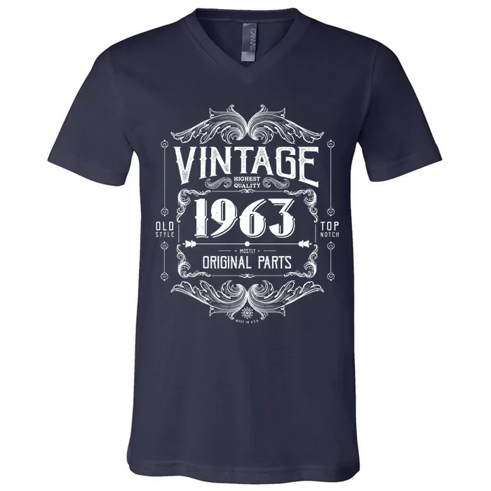 Vintage Old Style Top Notch Mostly Original Parts Whiskey Label 1963 60 V-Neck T-Shirt