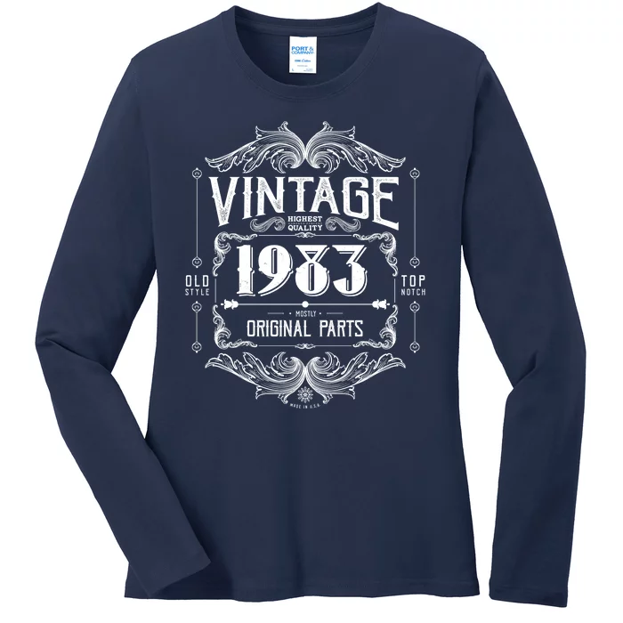 Vintage Old Style Top Notch Mostly Original Parts Whiskey Label 1983 40 Ladies Long Sleeve Shirt