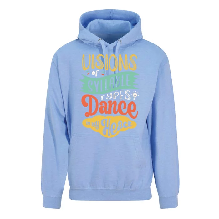 Visions Of Syllable Types Dance In My Head Dyslexia Gift Unisex Surf Hoodie