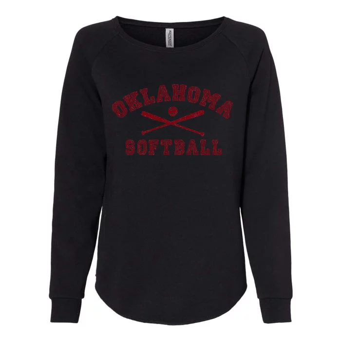 Vintage Oklahoma Softball Gear Womens California Wash Sweatshirt