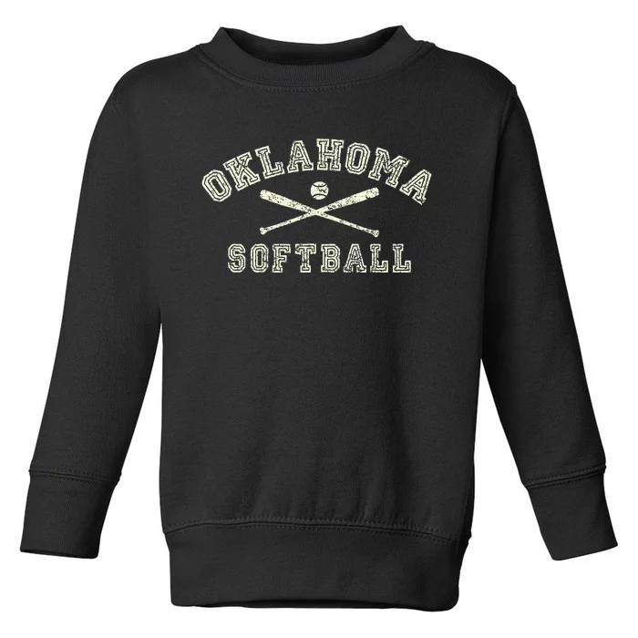 Vintage Oklahoma Softball Gear Toddler Sweatshirt