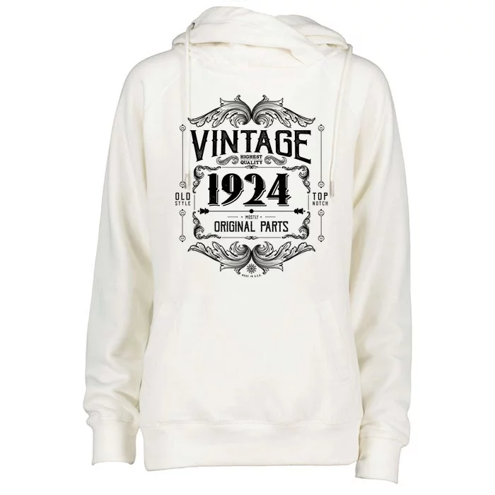 Vintage Old Style Top Notch Mostly Original Parts Whiskey Label 1924 100 Womens Funnel Neck Pullover Hood