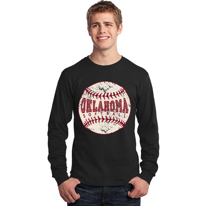 Vintage Oklahoma Softball Ball Long Sleeve Shirt