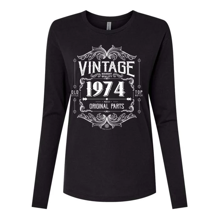 Vintage Old Style Top Notch Mostly Original Parts Whiskey Label 1974 50 Womens Cotton Relaxed Long Sleeve T-Shirt