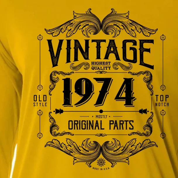 Vintage Old Style Top Notch Mostly Original Parts Whiskey Label 1974 50 Cooling Performance Long Sleeve Crew