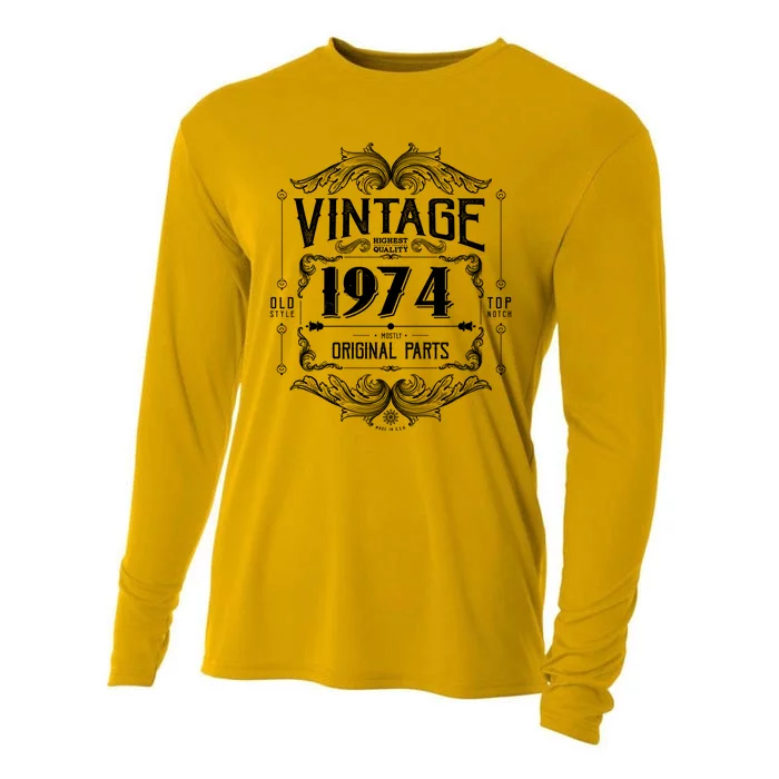 Vintage Old Style Top Notch Mostly Original Parts Whiskey Label 1974 50 Cooling Performance Long Sleeve Crew