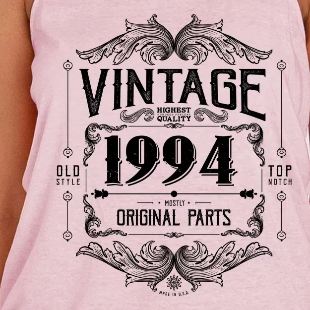 Vintage Old Style Top Notch Mostly Original Parts Whiskey Label 1994 30 Women's Knotted Racerback Tank