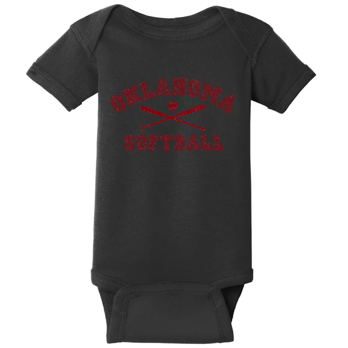 Vintage Oklahoma Softball Gear Baby Bodysuit