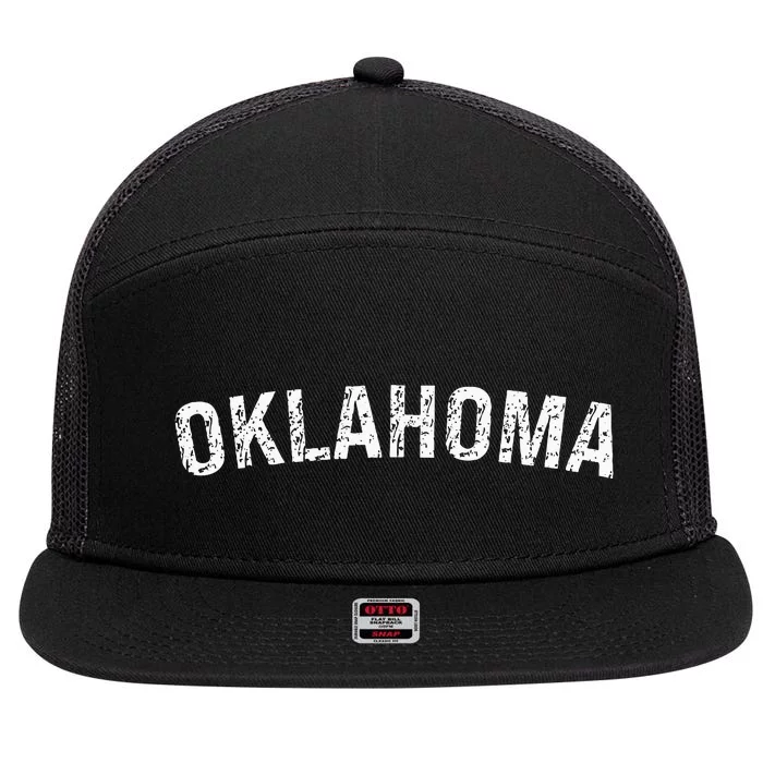 Vintage Oklahoma S Oklahoma Red Retro 7 Panel Mesh Trucker Snapback Hat