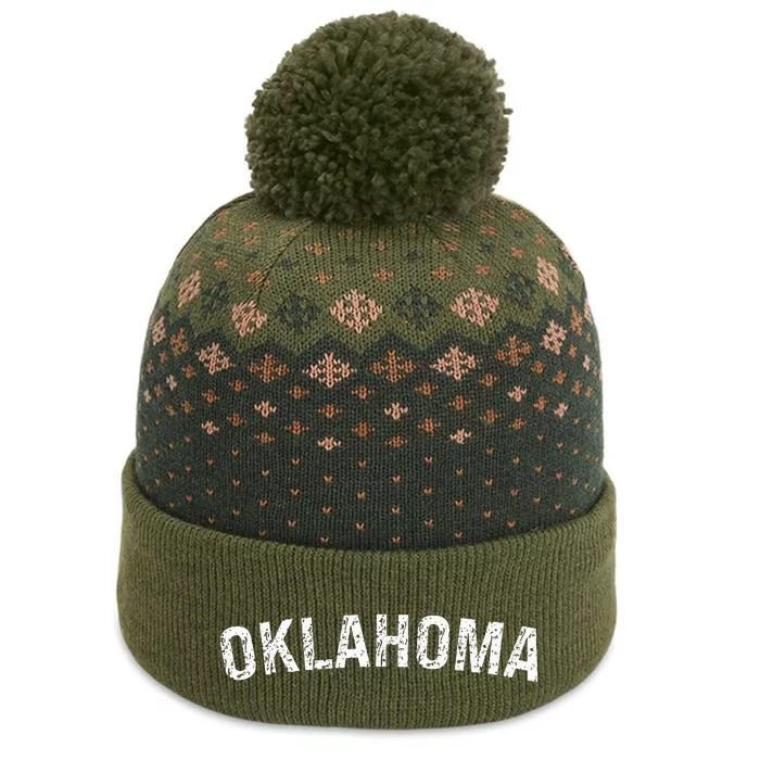 Vintage Oklahoma S Oklahoma Red Retro The Baniff Cuffed Pom Beanie