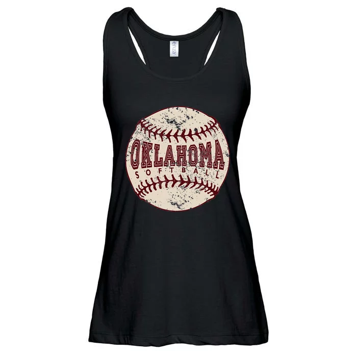 Vintage Oklahoma Softball Ball Ladies Essential Flowy Tank