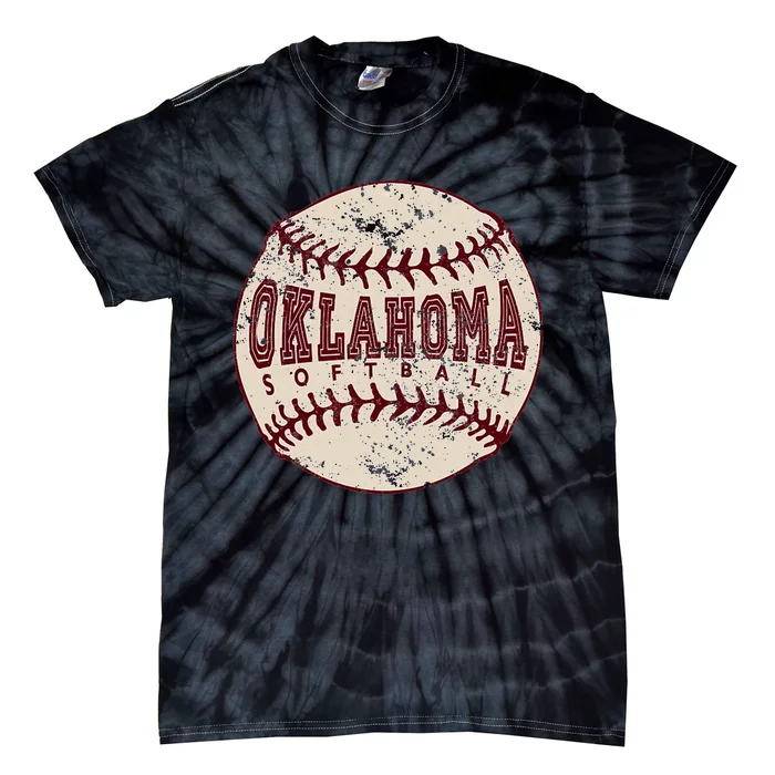 Vintage Oklahoma Softball Ball Tie-Dye T-Shirt