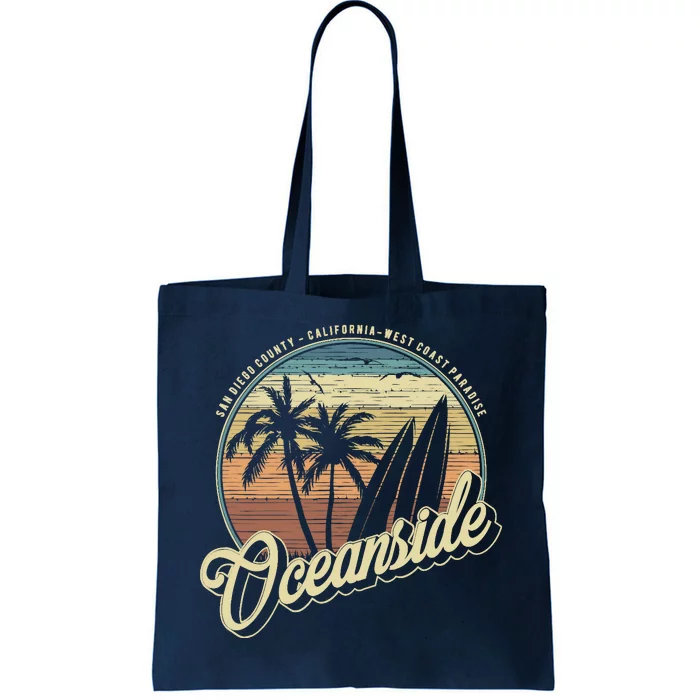 Vintage Oceanside San Diego County California Surf Style Tote Bag