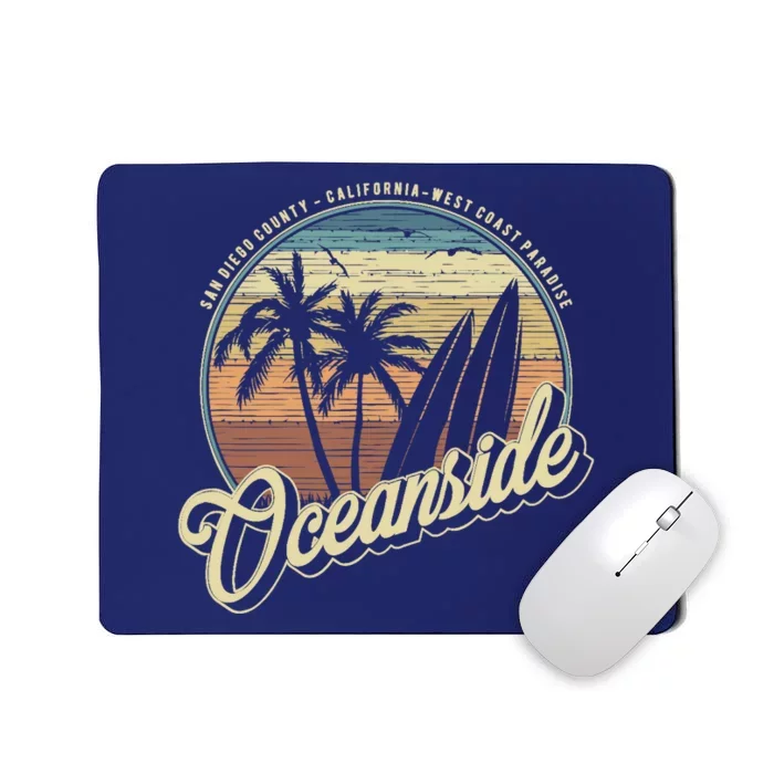 Vintage Oceanside San Diego County California Surf Style Mousepad