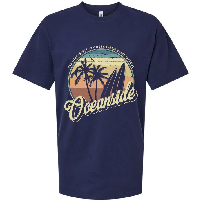 Vintage Oceanside San Diego County California Surf Style Sueded Cloud Jersey T-Shirt