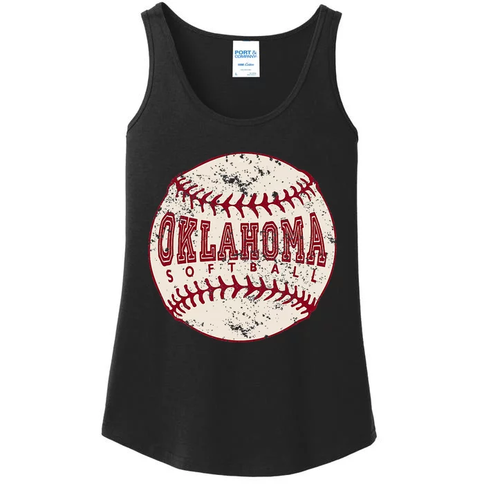 Vintage Oklahoma Softball Ball Ladies Essential Tank