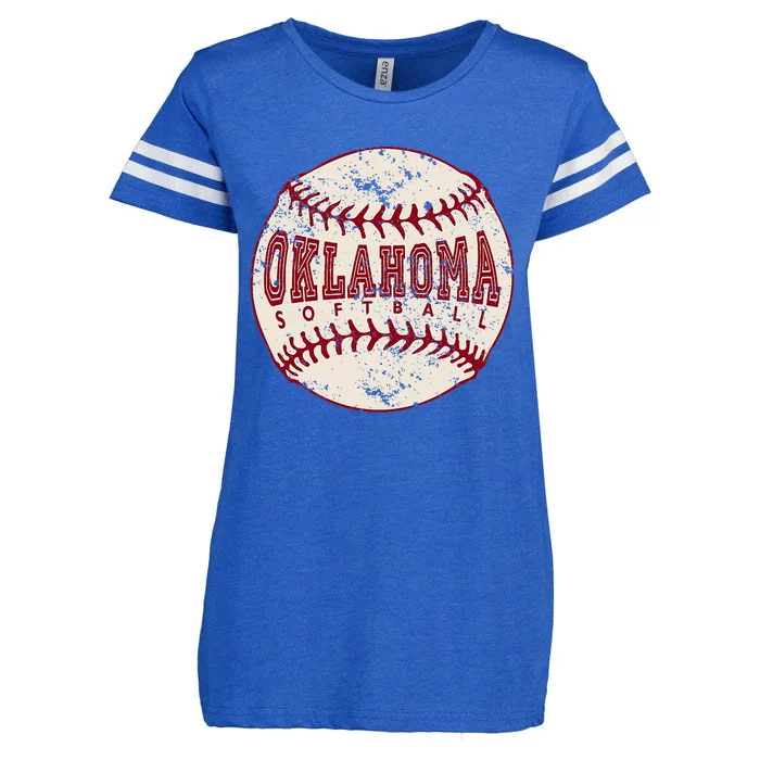 Vintage Oklahoma Softball Ball Enza Ladies Jersey Football T-Shirt