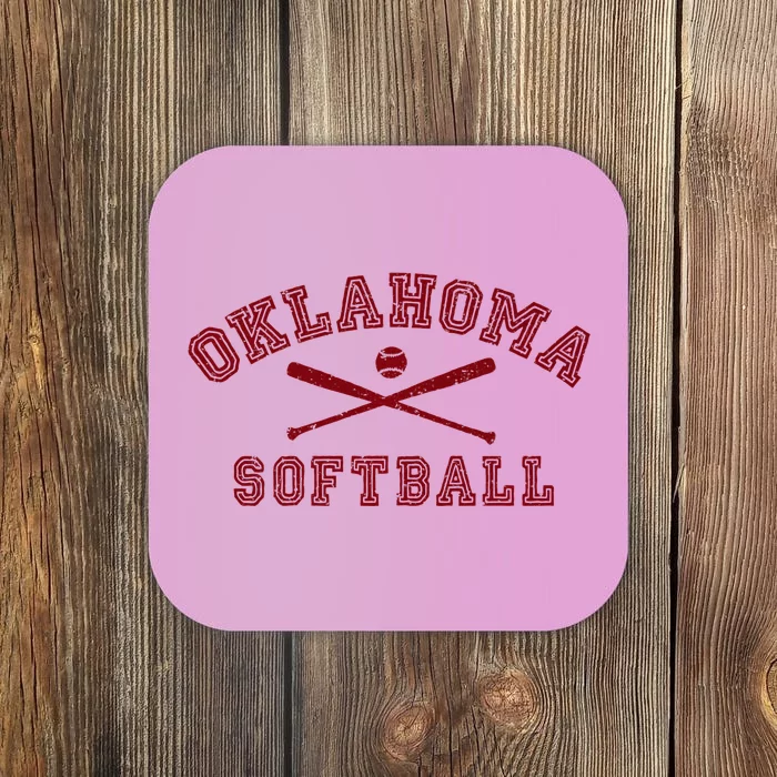 Vintage Oklahoma Softball Gear Coaster