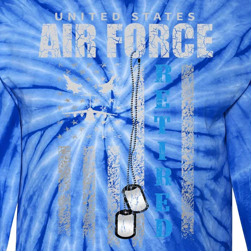 Veteran Of The United States Air Force Retired Tie-Dye Long Sleeve Shirt