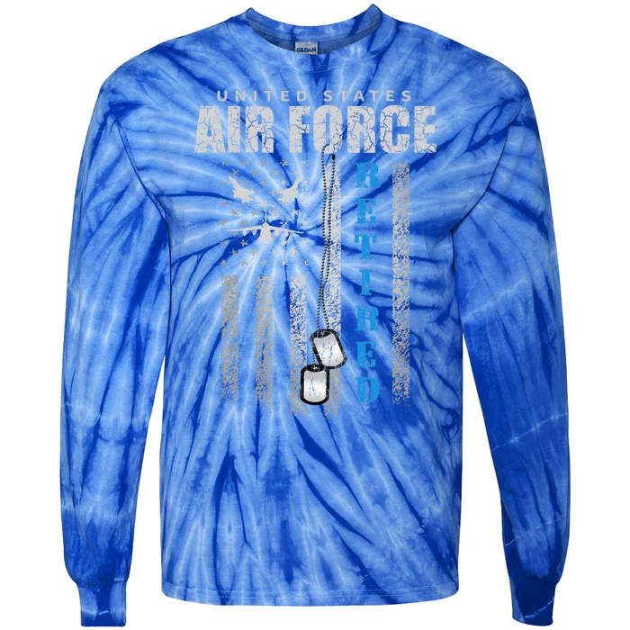 Veteran Of The United States Air Force Retired Tie-Dye Long Sleeve Shirt