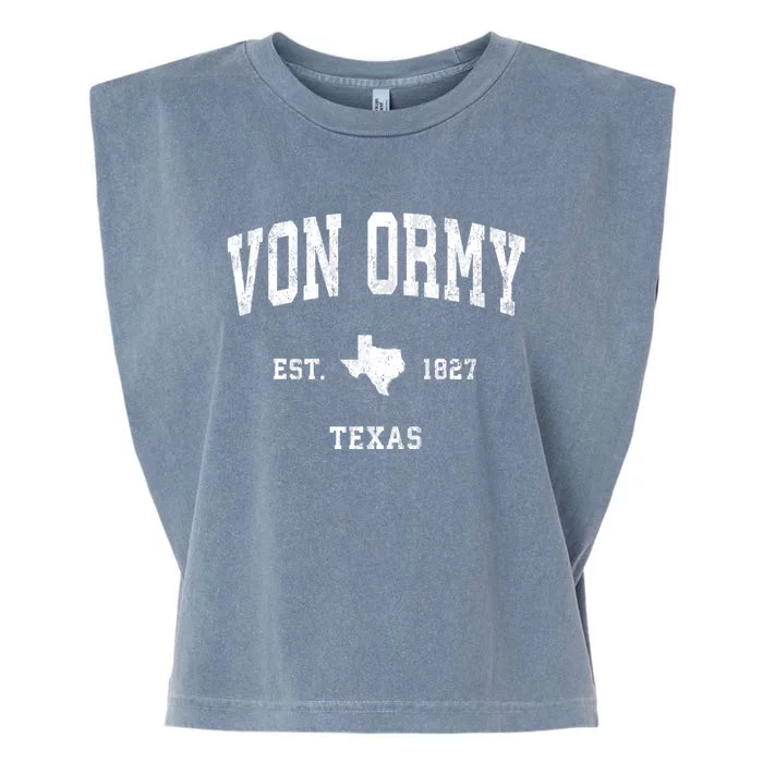 Von Ormy Texas Tx Vintage Athletic Garment-Dyed Women's Muscle Tee