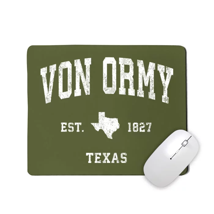 Von Ormy Texas Tx Vintage Athletic Mousepad