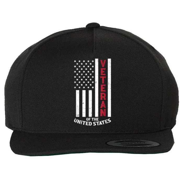 Veteran Of The United States US Flag Memorial Day Patriotic Wool Snapback Cap