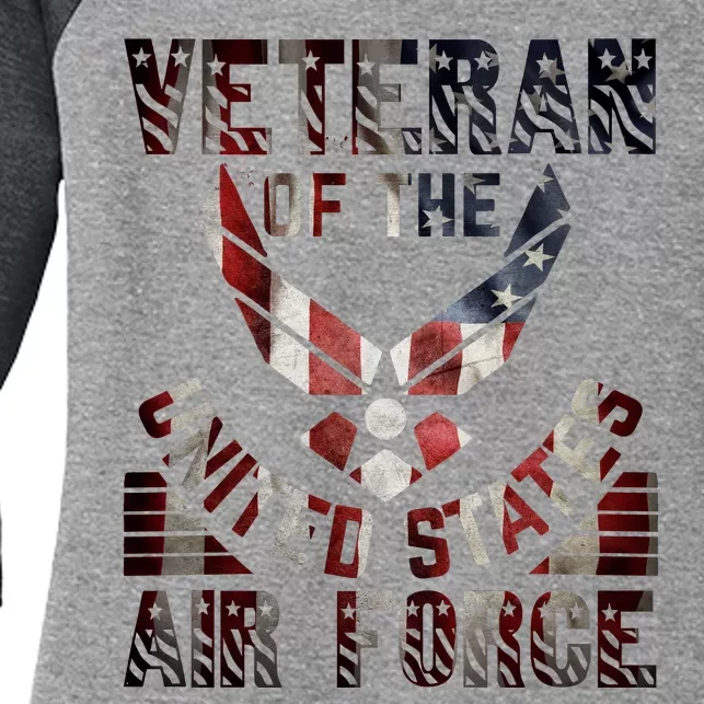 Veteran Of The United States Air Force Women's Tri-Blend 3/4-Sleeve Raglan Shirt