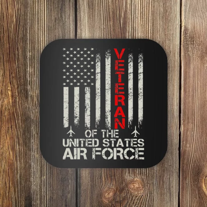 Veteran of the United States Air Force USAF Retro US Flag Coaster