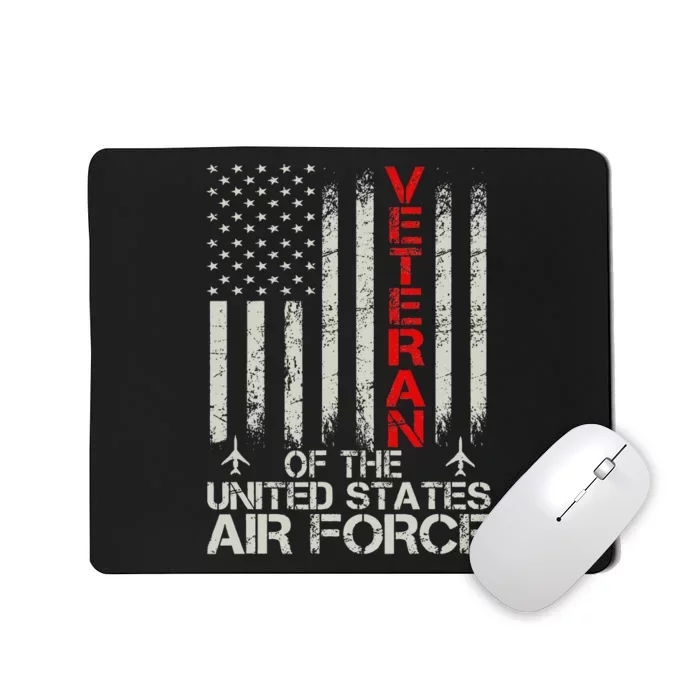 Veteran of the United States Air Force USAF Retro US Flag Mousepad