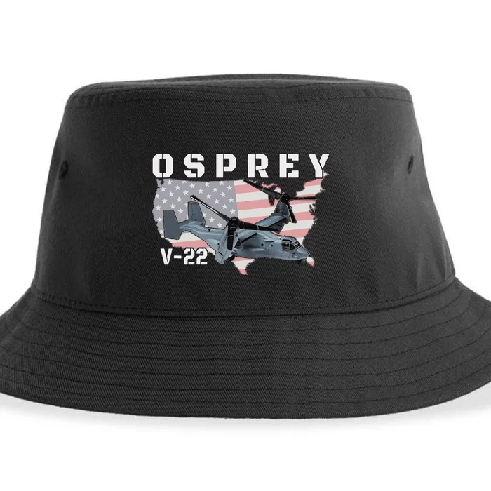 V22 Osprey Tiltrotor Military Aircraft Helicopter Mv22 Sustainable Bucket Hat