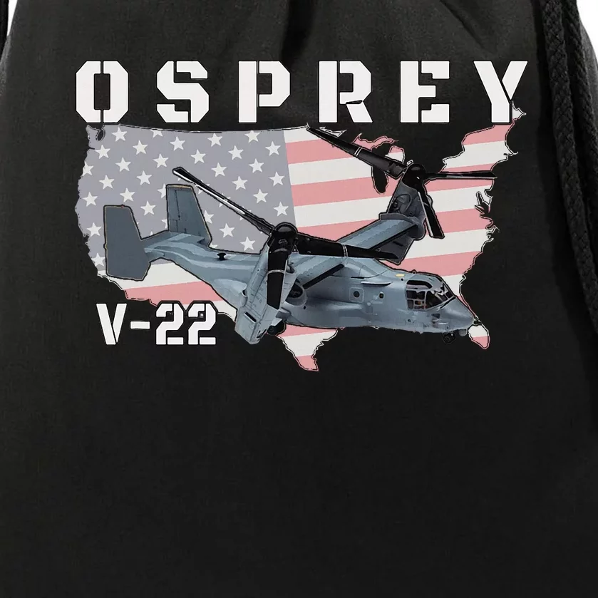 V22 Osprey Tiltrotor Military Aircraft Helicopter Mv22 Drawstring Bag