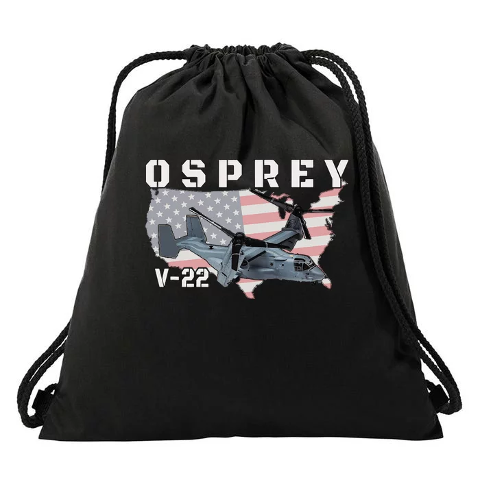 V22 Osprey Tiltrotor Military Aircraft Helicopter Mv22 Drawstring Bag