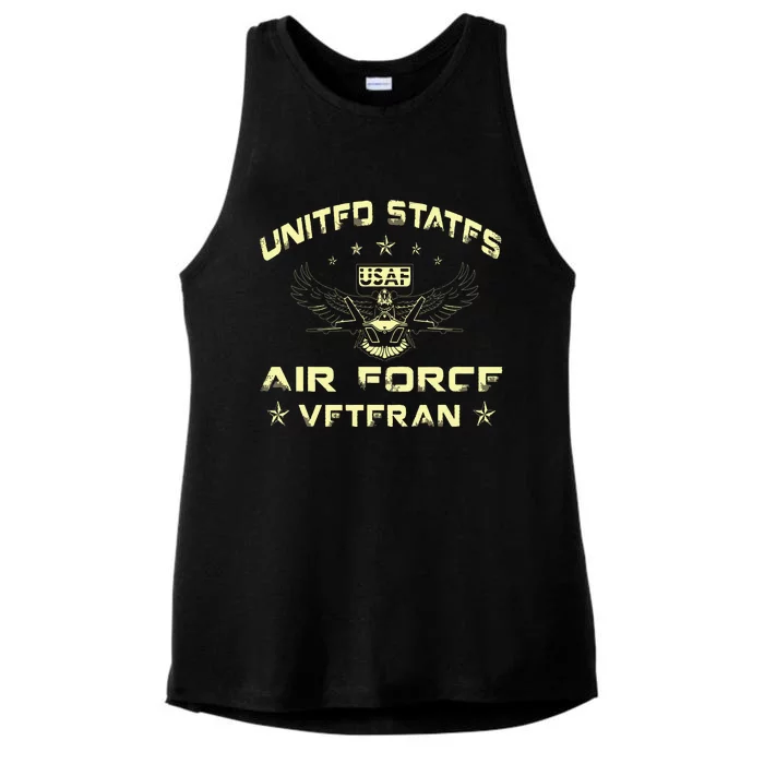 Veteran Of The United States US Air Force USAF Ladies Tri-Blend Wicking Tank