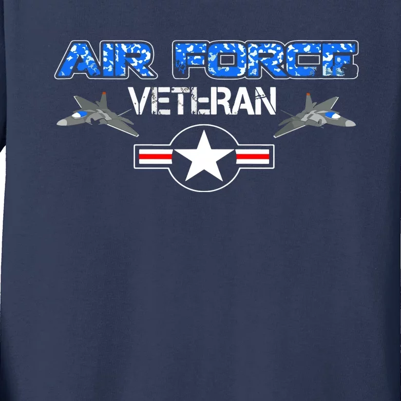 Veteran Of The United States US Air Force USAF Kids Long Sleeve Shirt