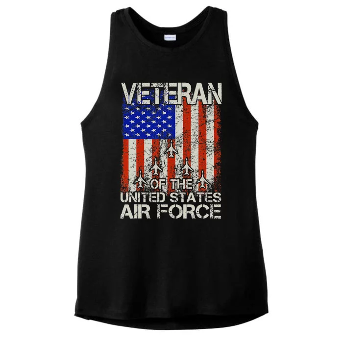 Veteran Of The United States Ladies Tri-Blend Wicking Tank