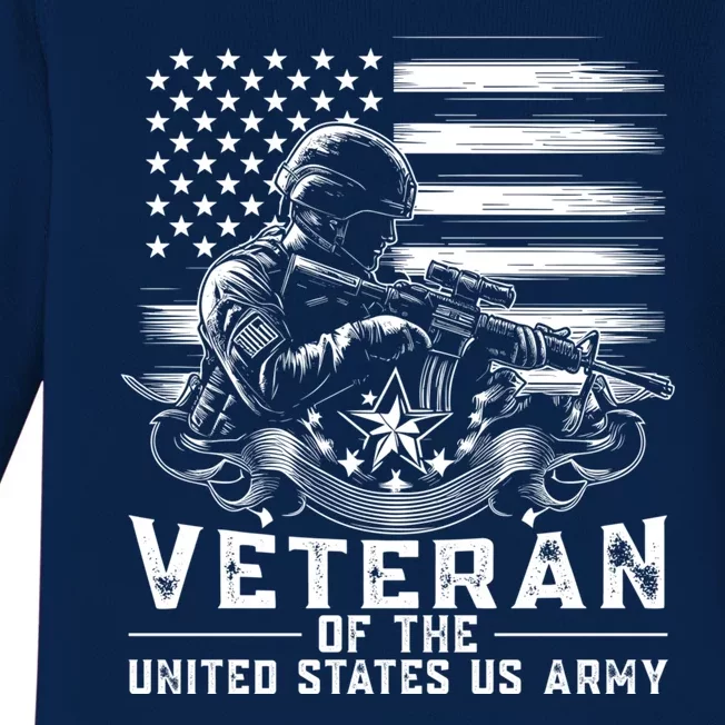 Veteran Of The United States Usa Army Patriotic Baby Long Sleeve Bodysuit