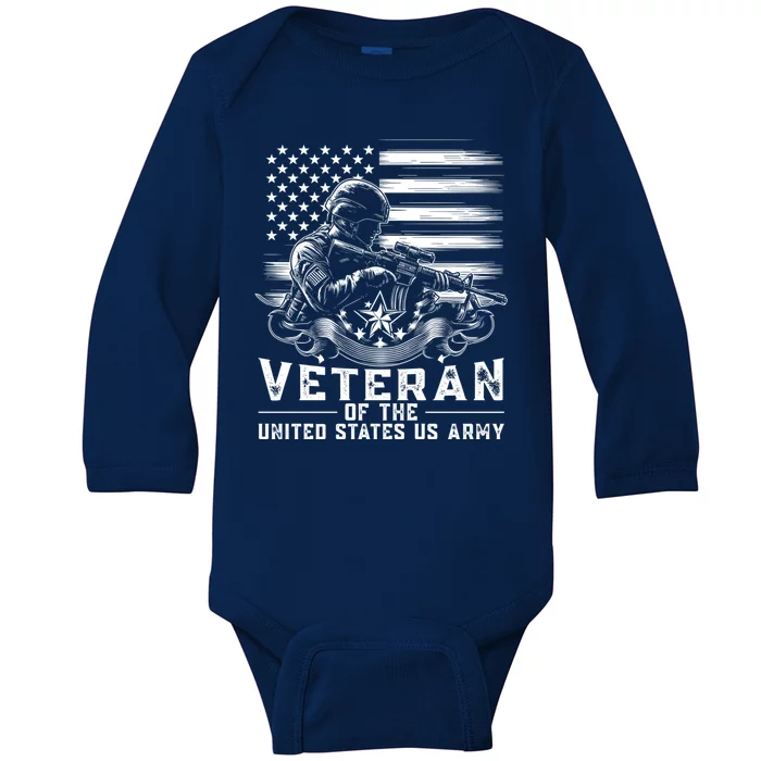 Veteran Of The United States Usa Army Patriotic Baby Long Sleeve Bodysuit