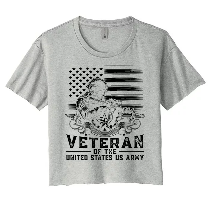 Veteran Of The United States Usa Army Patriotic Women's Crop Top Tee