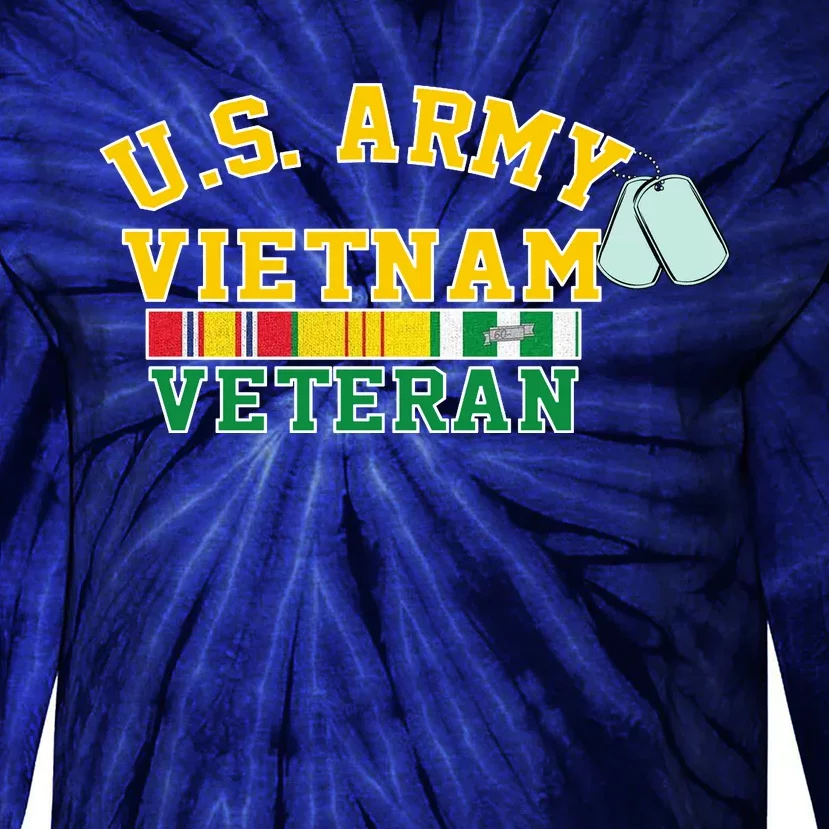 Veteran Of The United States Army Camouflage Us Flag Gift Tie-Dye Long Sleeve Shirt