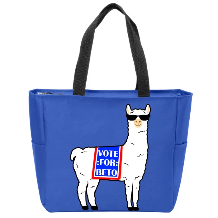 Vote For Beto Llama Zip Tote Bag