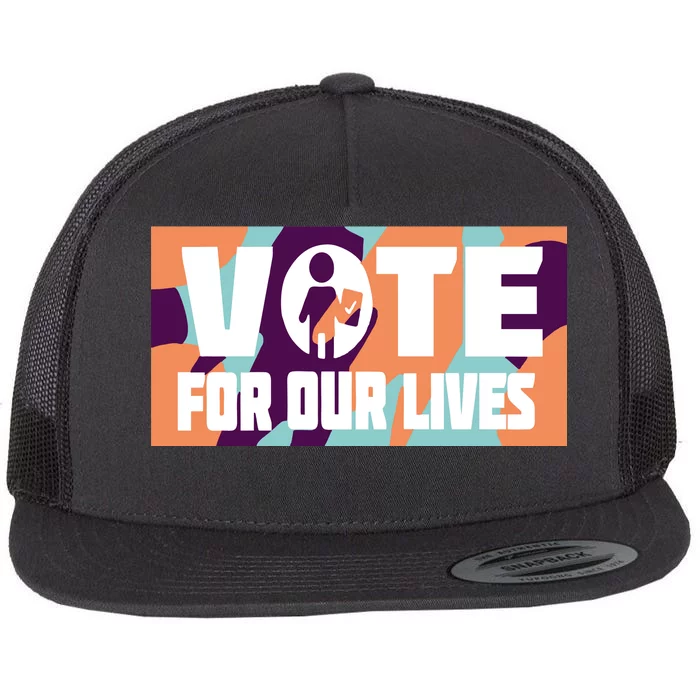 Vote For Our Lives Flat Bill Trucker Hat