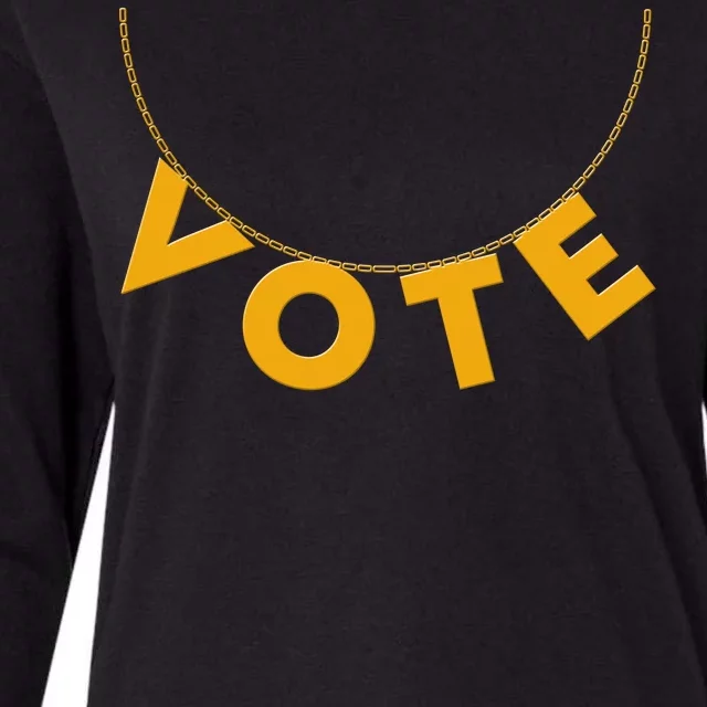 VOTE Gold Chain Necklace 2020 Election Womens Cotton Relaxed Long Sleeve T-Shirt