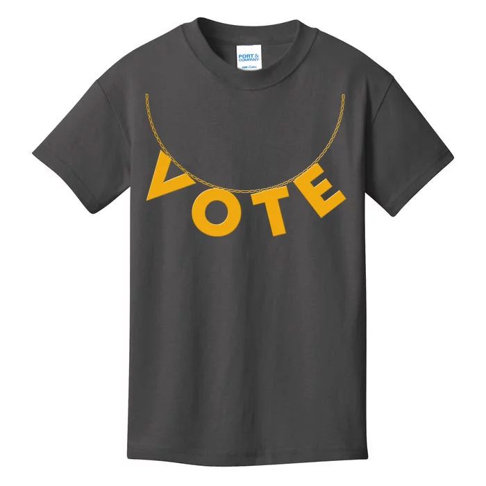 VOTE Gold Chain Necklace 2020 Election Kids T-Shirt